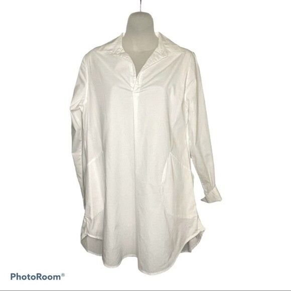 Paraphrase White Tunic Popover with Pockets Size M - Picture 1 of 4